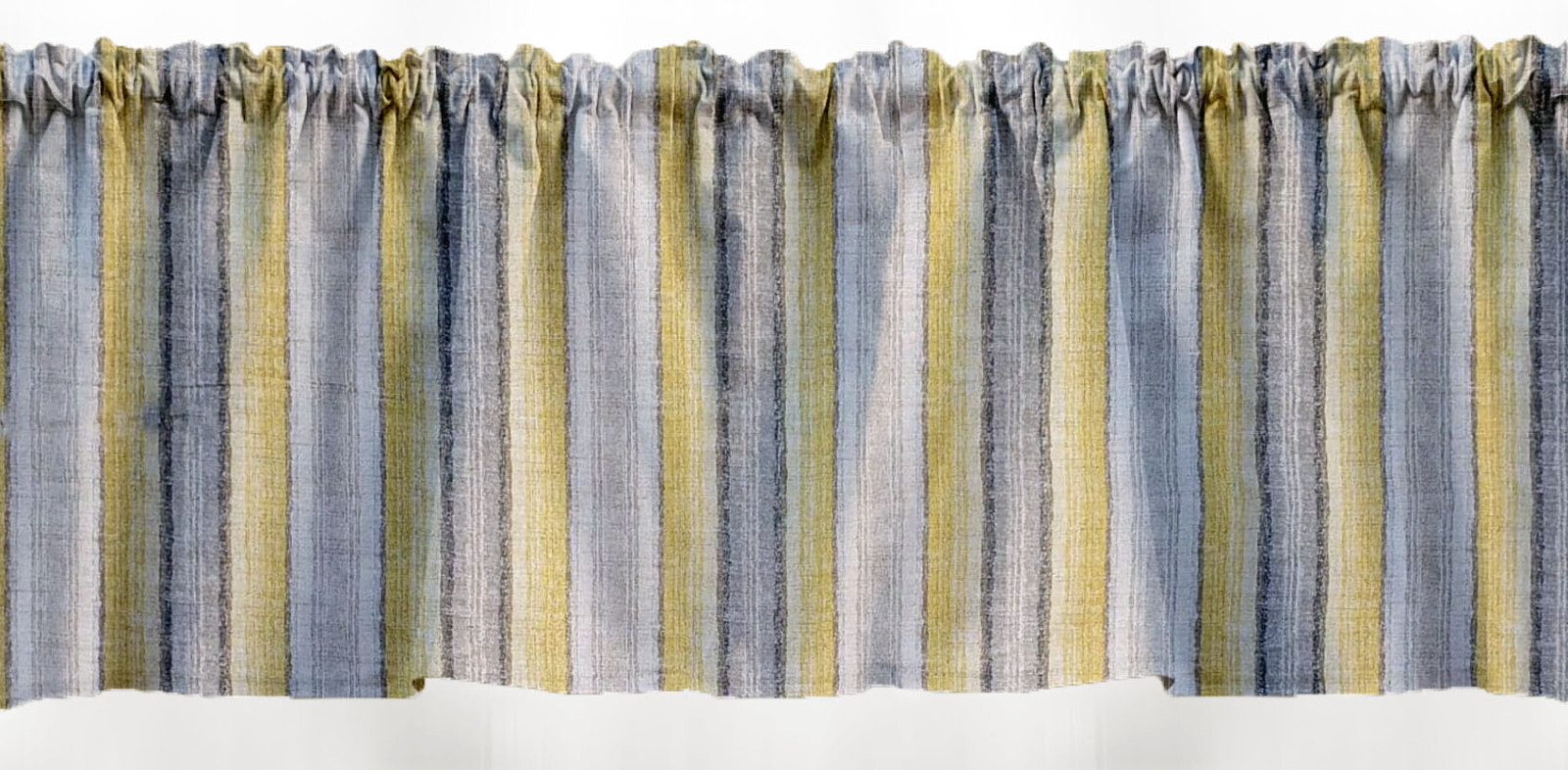 Yellow Gray Beige Stripes Swags, Valances or Curtains