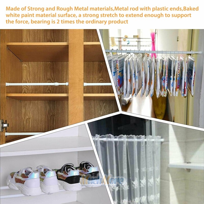 2/4/6Pack Curtain Tension Rods | 23 to 43 inches(Approx.) Spring Curtain Rod Set