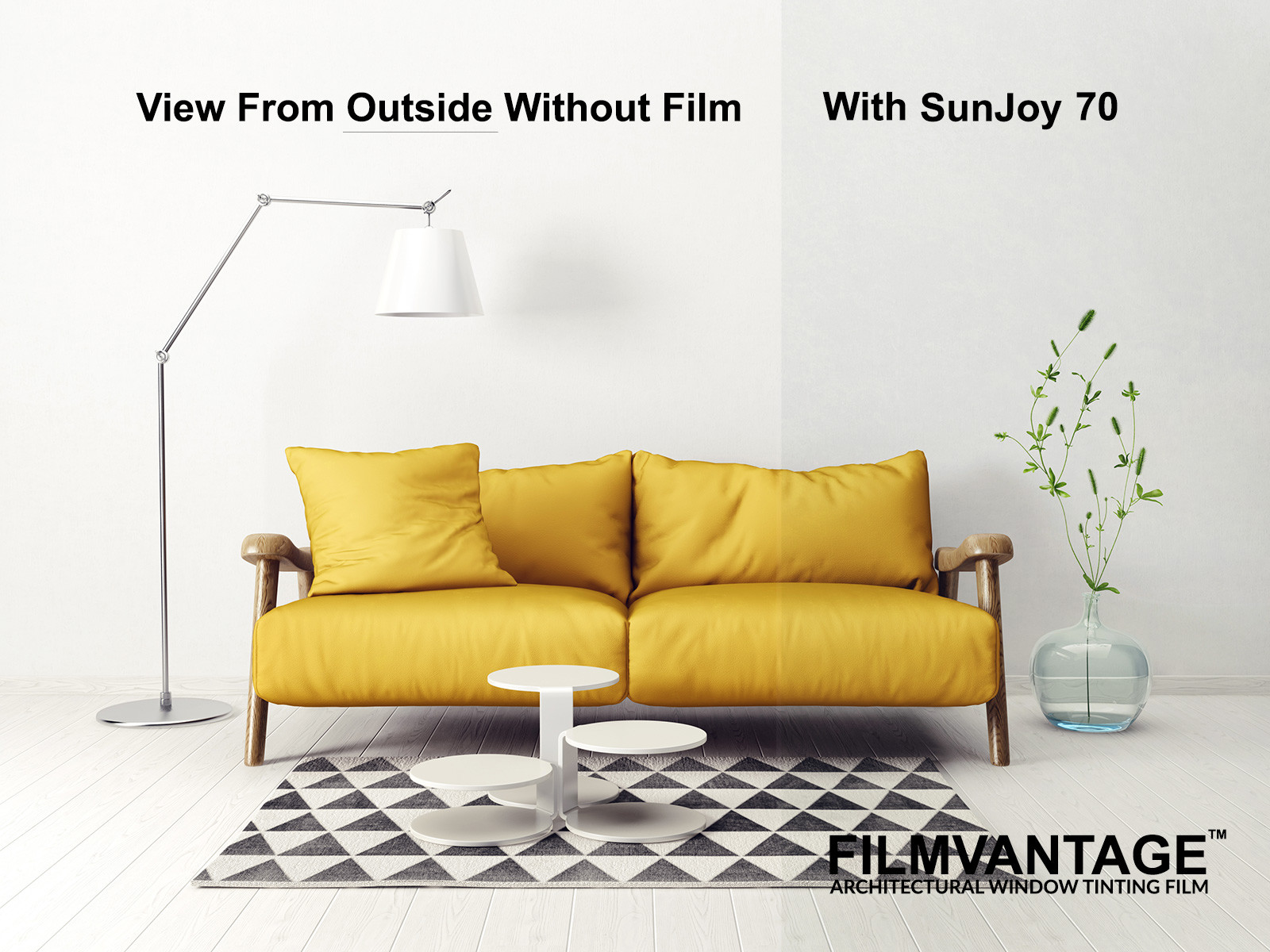 SunJoy 50 Light Home Commercial Window Tint Film Solar UV Energy Heat Control