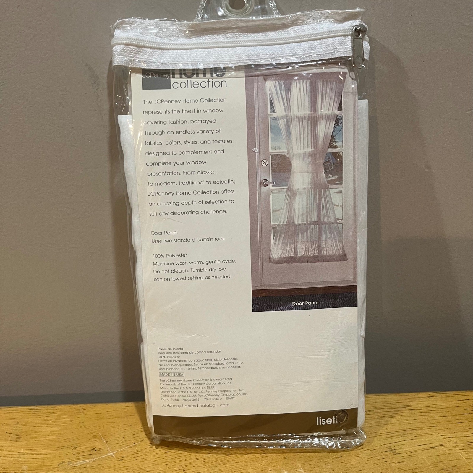 JCPenney Home Collection Lisette Door Panel 60×69 Cool White Sheer B4855-7 WT