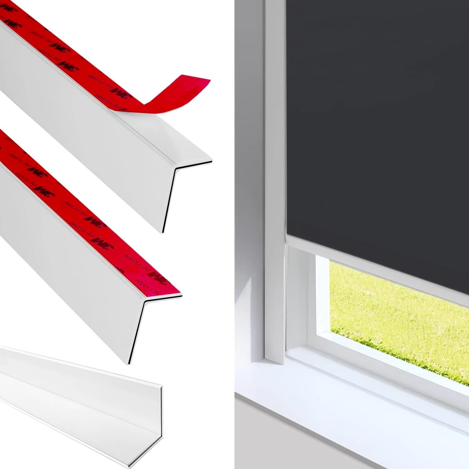 Flexible Blackout Light Blocking Strips for Blinds & Shades – 118″ 2PCS