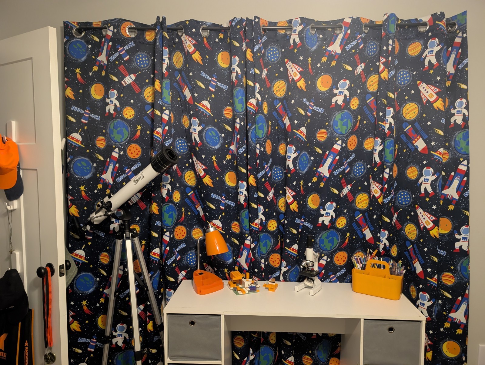 4 Mi Zone Kids Outer Space Curtain Panel 52×84 Grommet Rockets Planets Set Of 4
