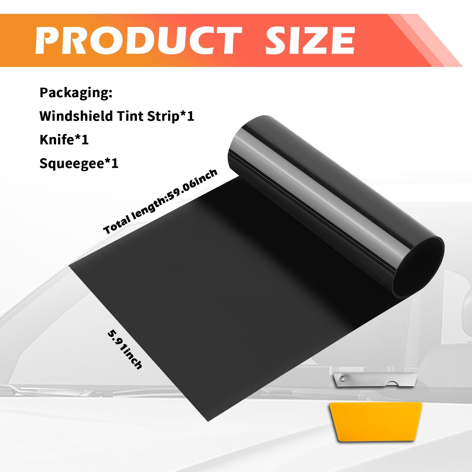59.06×5.91 Car Windshield Tint Strip Kit,5% VLT Car Window Tint Film for Glar…