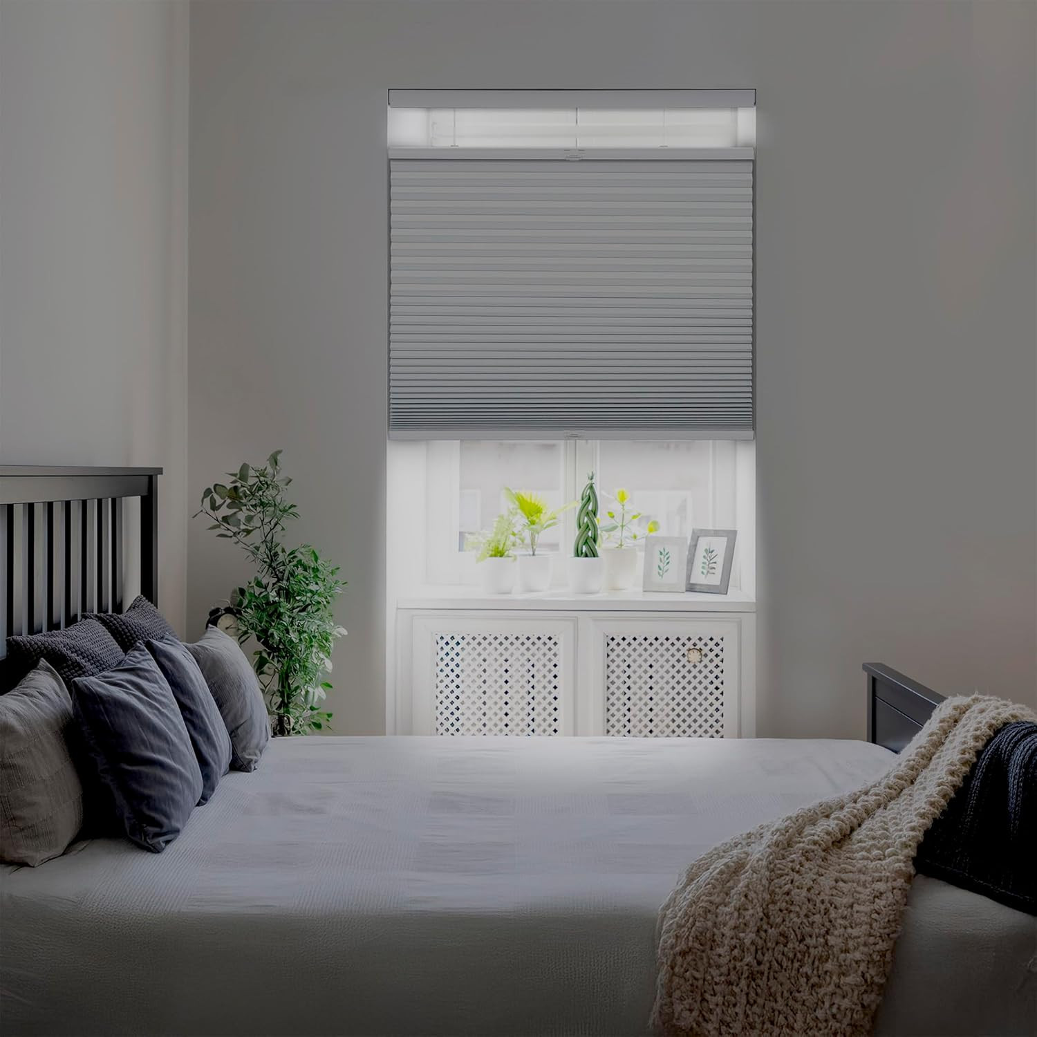 Cordless Blackout Cellular Shade, Top Down Bottom Up, 44″x48″, White