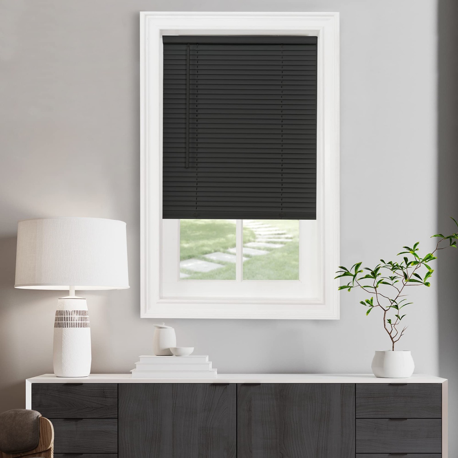 Window 1″ Mini Blinds – Black 30″ x 72″