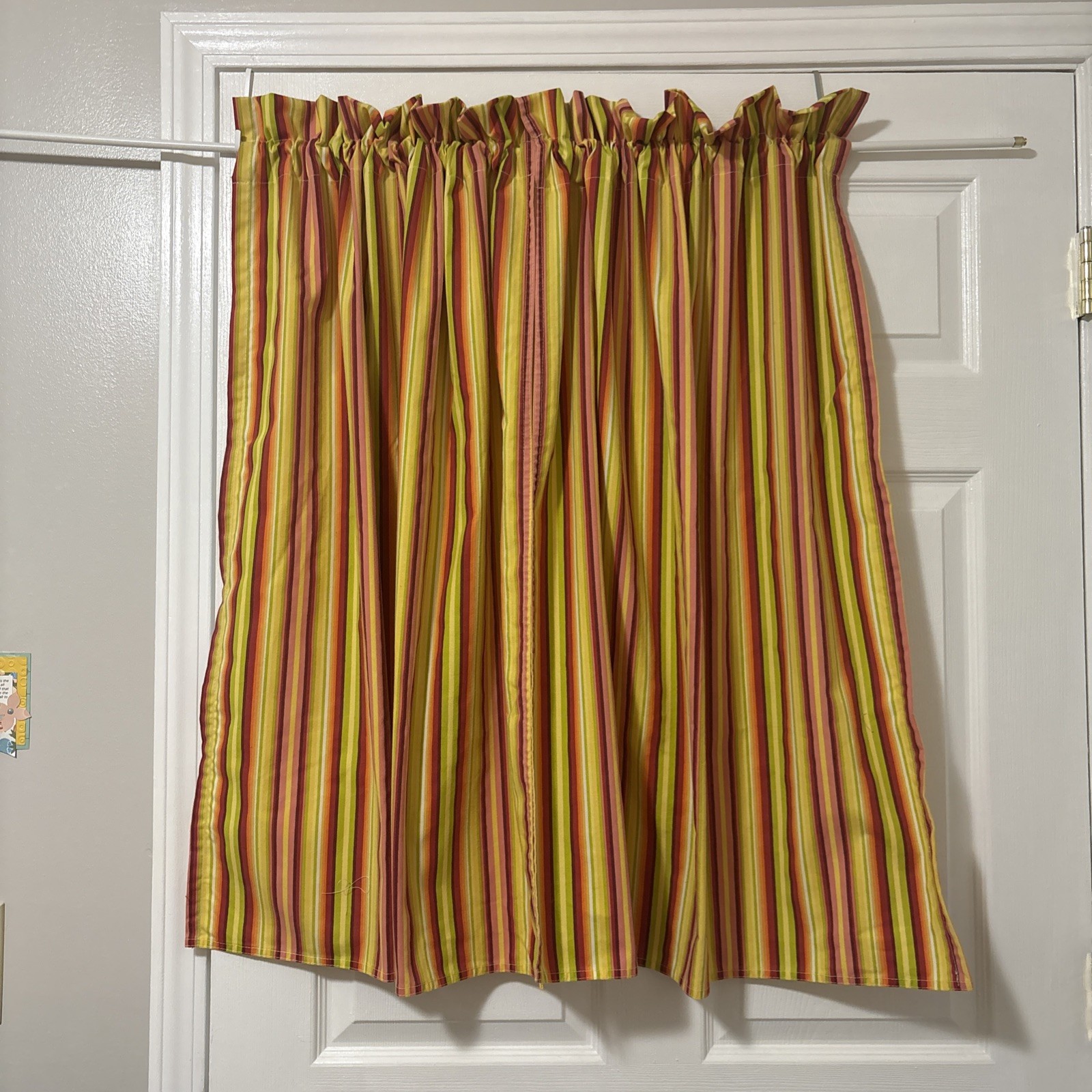 yellow striped fiesta curtains pack of 2 panels handmade new 60 x34 length