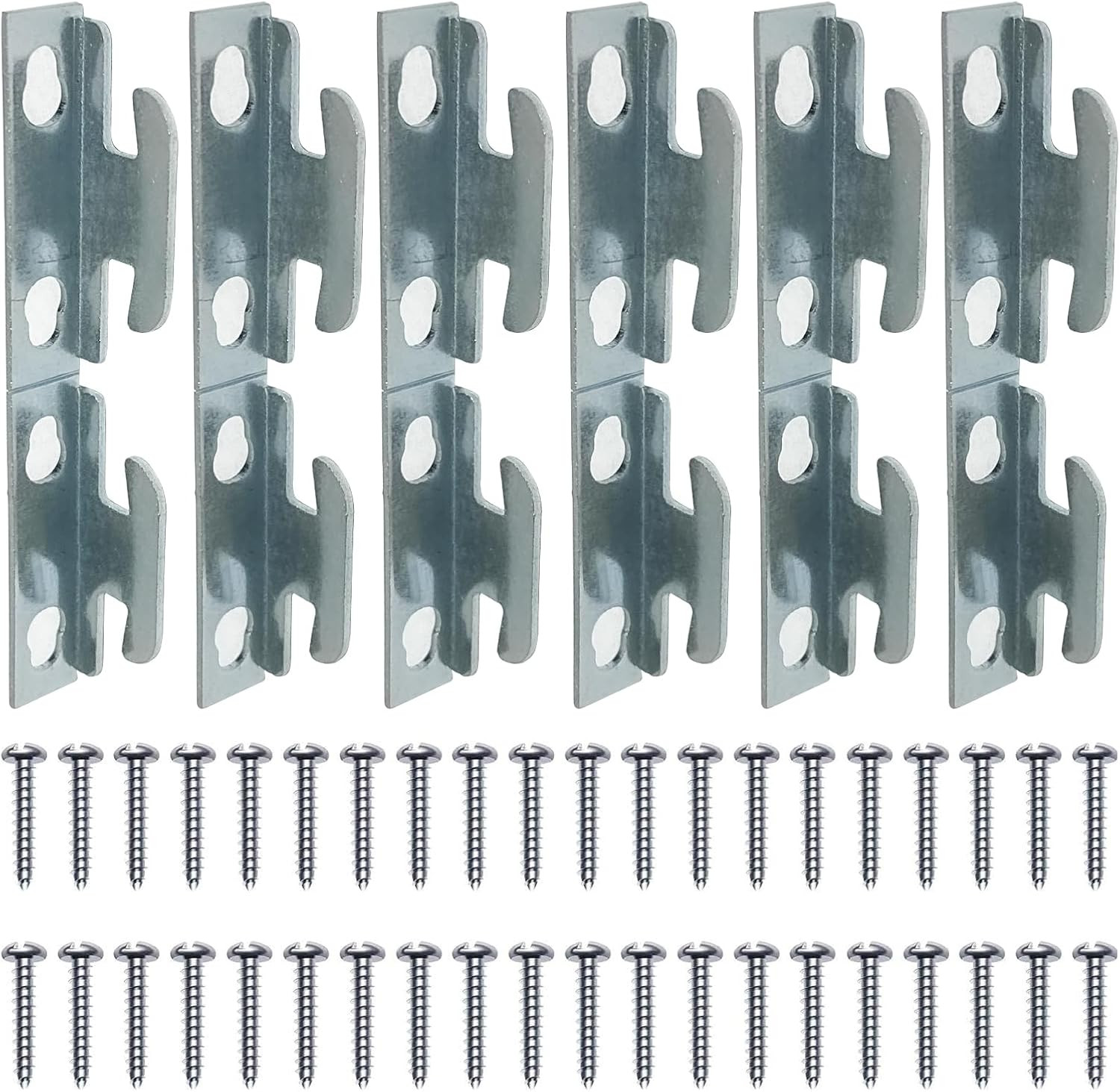12PCS Curtain Rod Brackets Single Wall Mount Hardware Hooks with Screws