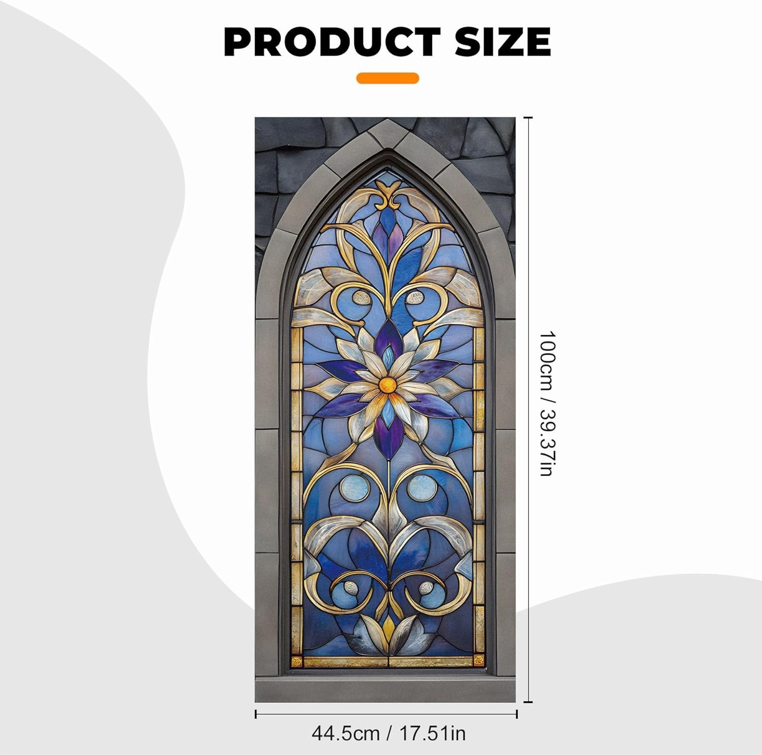 Stained Glass Window Privacy Film, Static Cling, Reusable Decorative Window Stic