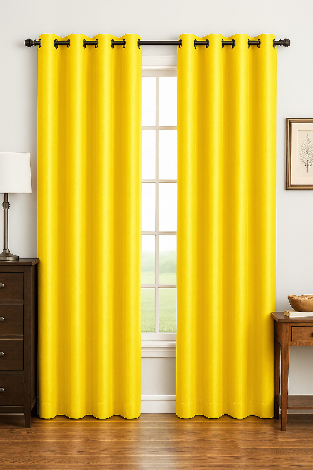 Luxury Glow Faux Silk Curtain Panel-1 Panel, 8 Grommets,Elegant & Light Blocking