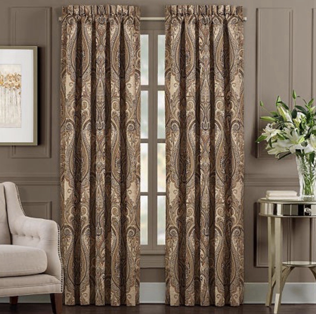 J. Queen New York Luciana Room Darkening Traditional Window Panels Medallion New