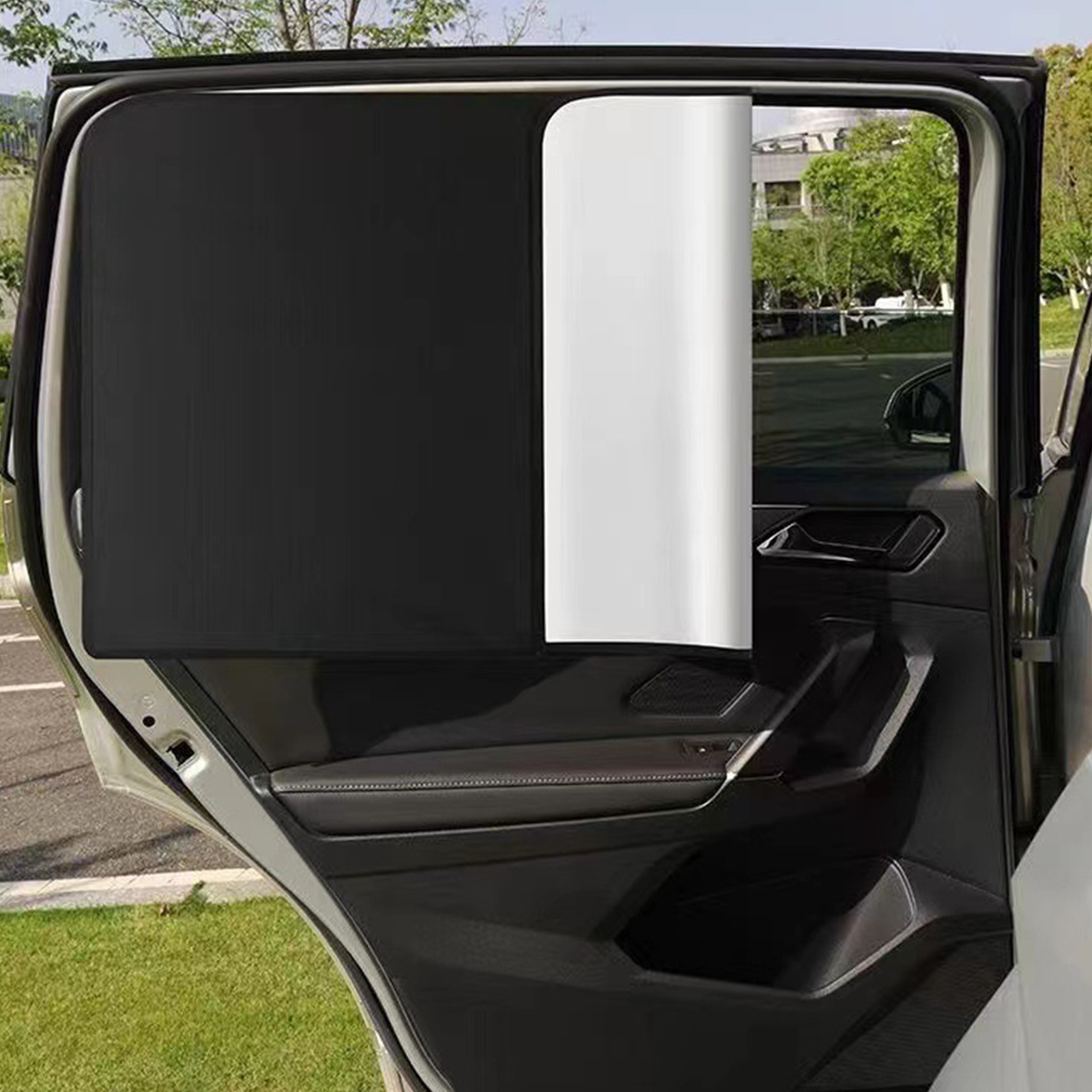 4x Magnetic Car Sunshade Cover Titanium Silver UV Protection Side Window Shade