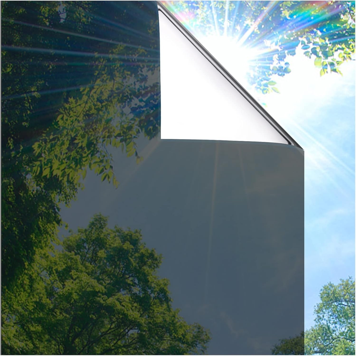 One Way Privacy Window Film, Heat Control Window(Black, 17.5 x 78.7 inches)