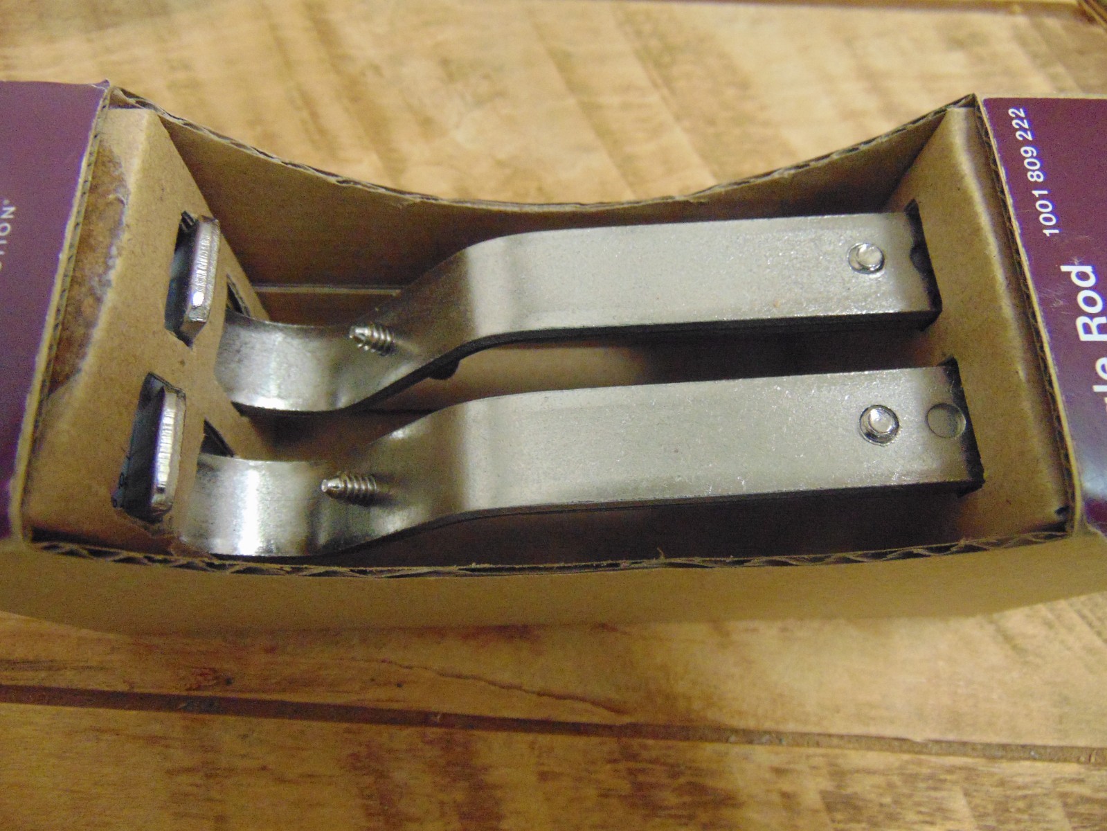 Home Decorators Single Rod Bracket Set Brushed Nickel Finish NEW