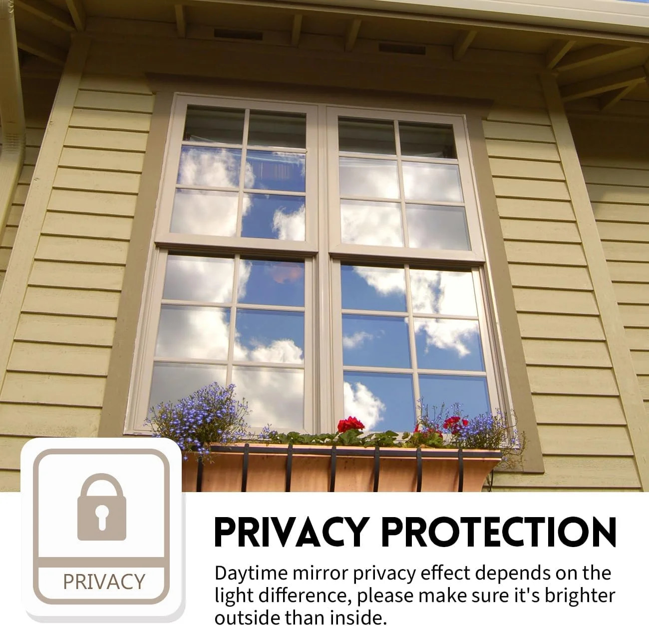 KESPEN Window Privacy Film One Way Daytime Privacy Static Cling Sun Blocking Ant
