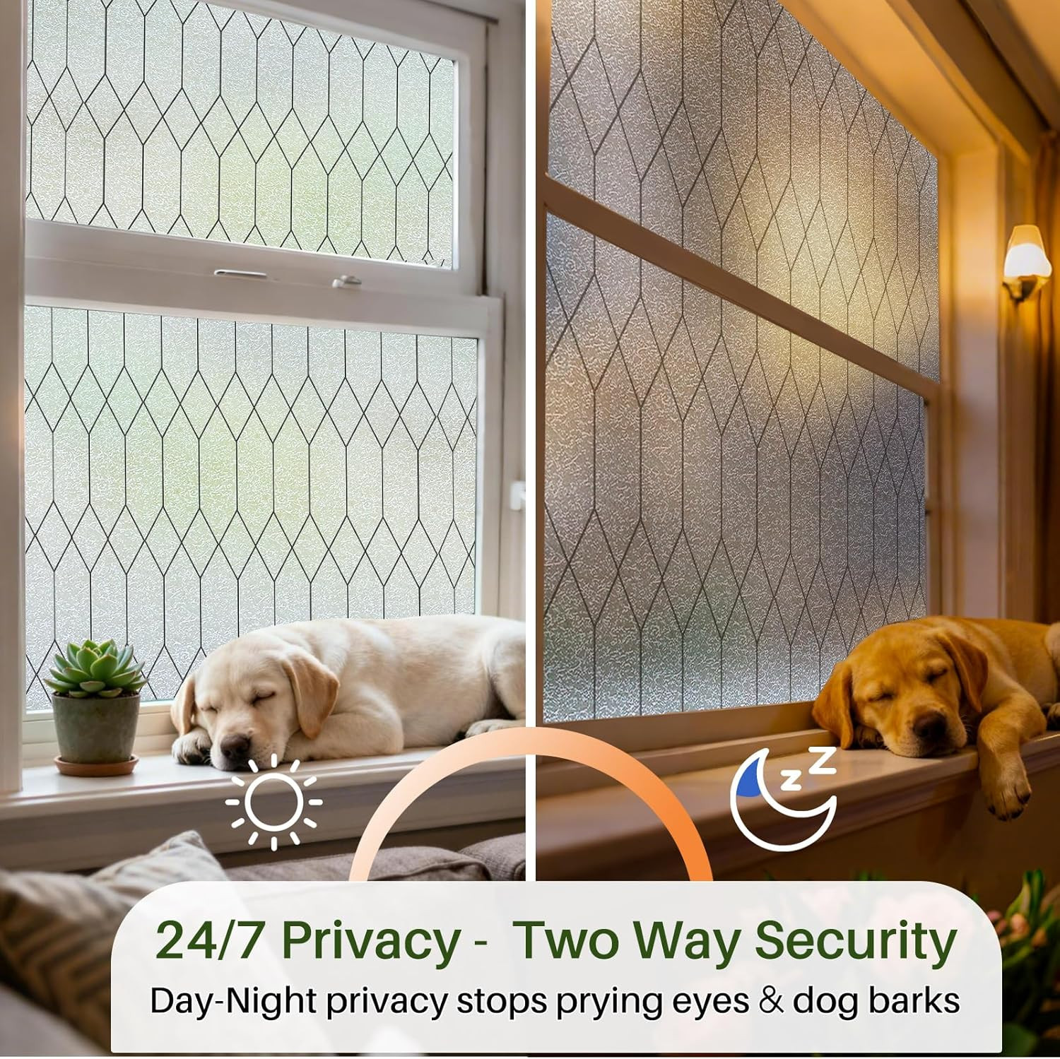 Window Privacy Film Stained Glass Static Clings,(17.5 x 78.8in,Pure)