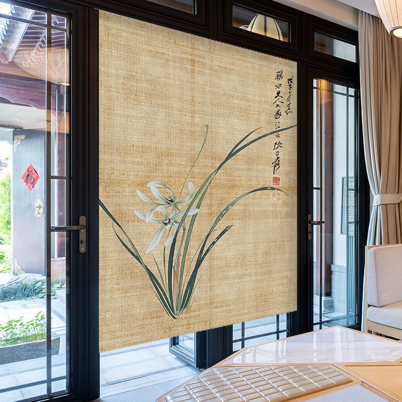 Chinese Zen Fengshui Door Curtain Meditation Room Divider Drapes Art Decor