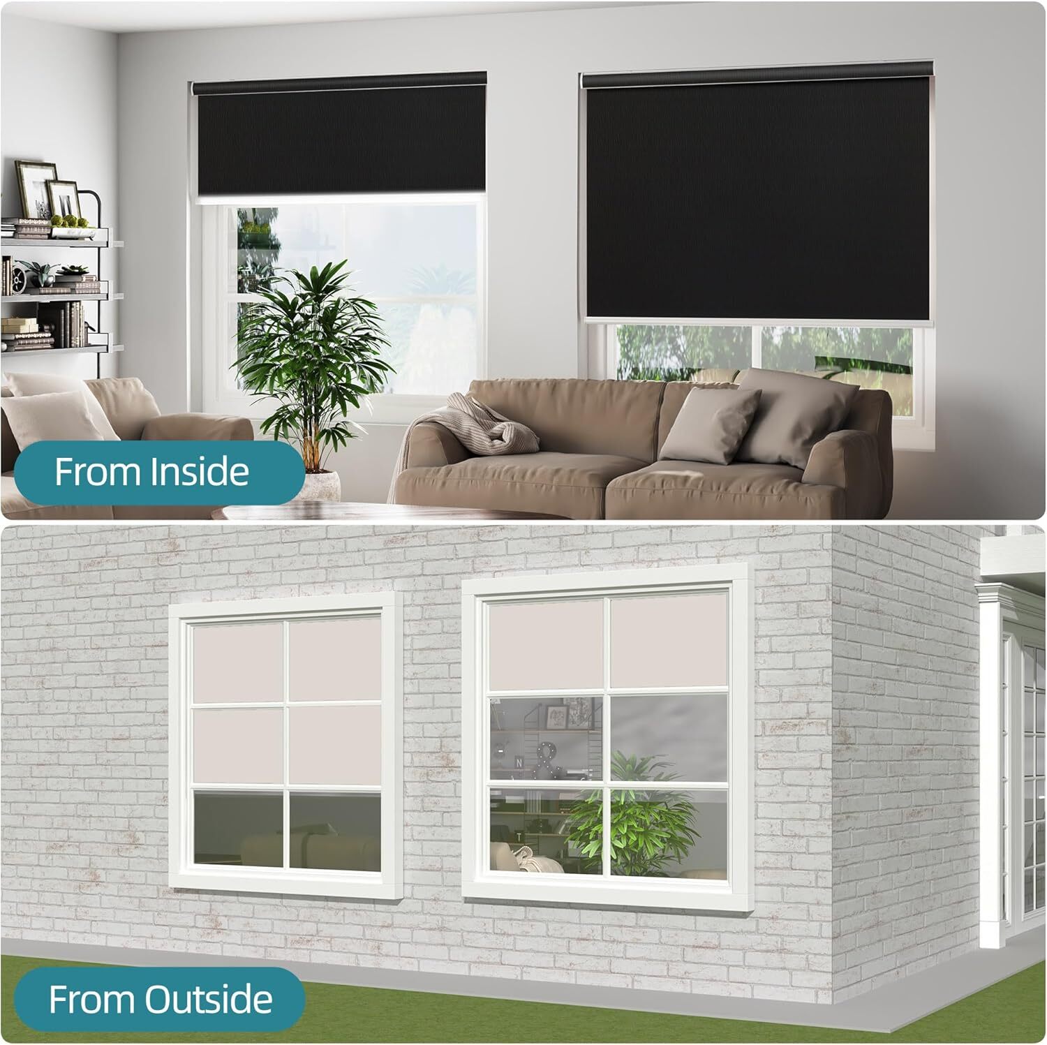 Changshade CUSTOM CUT Blackout Roller Shades Roller Blinds For Window