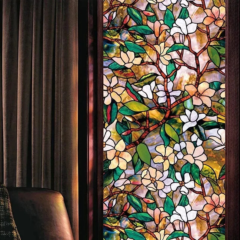 Window Film Stained Glass Vinyl Static Self Adhesive Film Frosted Decor Sticker