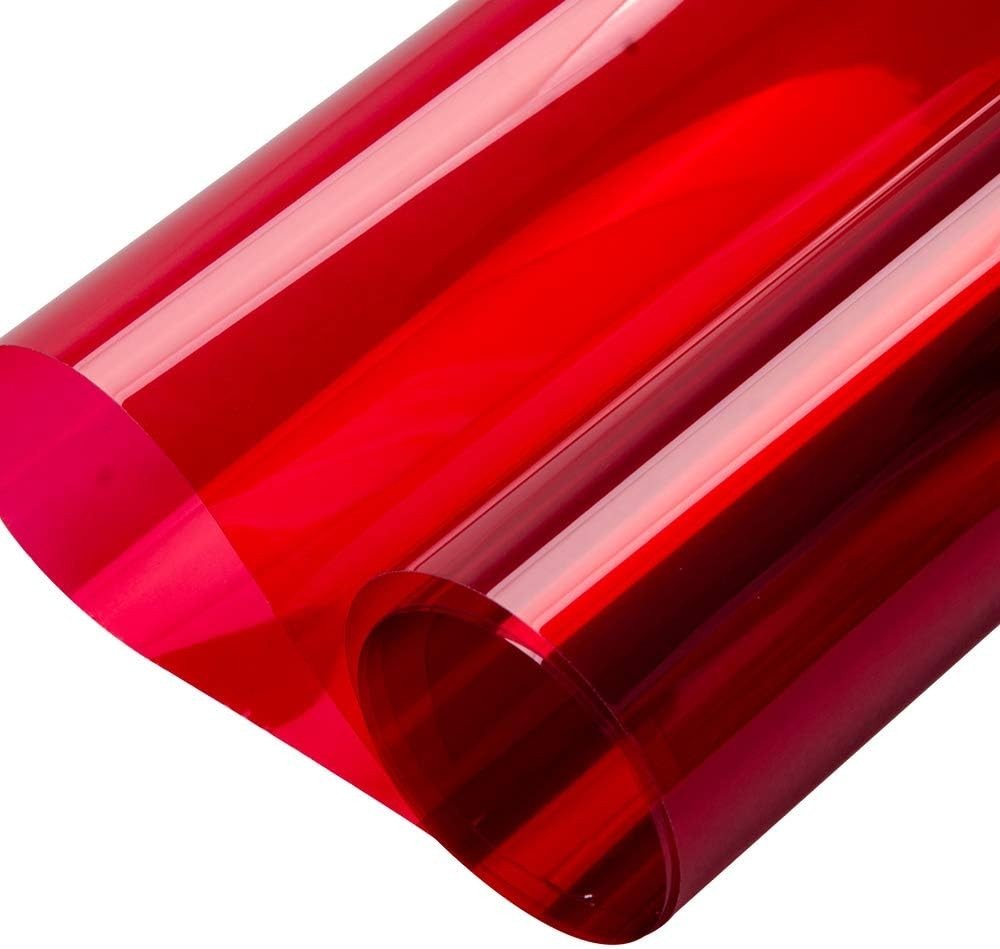 Colorful Self-Adhesive Window Tint – Rose Red, UV & Heat Resistant, 17.7”x78.7”