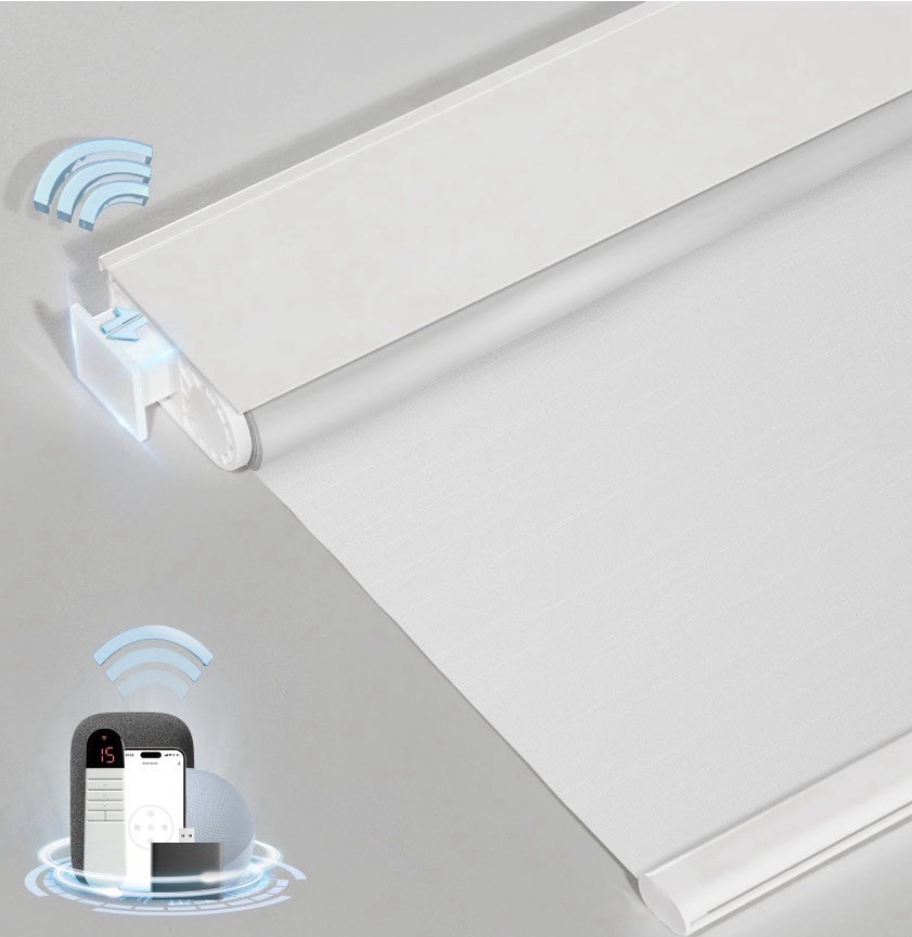 MANSNIX Smart Motorized Blinds With Remote, Cordless No-Drill