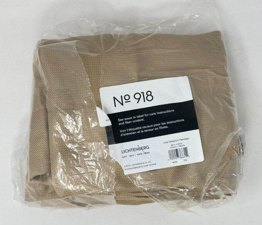 No. 918 Montego Modern Weave Textured Grommet Top 48″ x 63″ Curtain Panel Taupe
