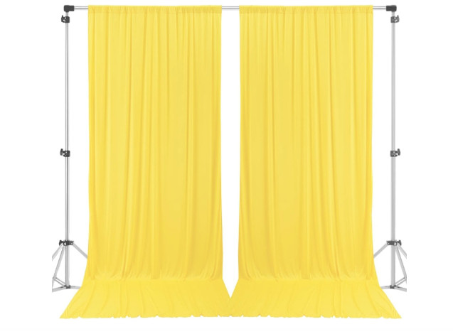 10 X 8 Feet Polyester Backdrop Drapes Curtains Panels with Rod Pockets Yellow