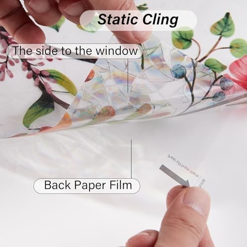 Window Privacy Film Stained Glass 17.5 x 78.7 Inches Static Cling UV Blocking