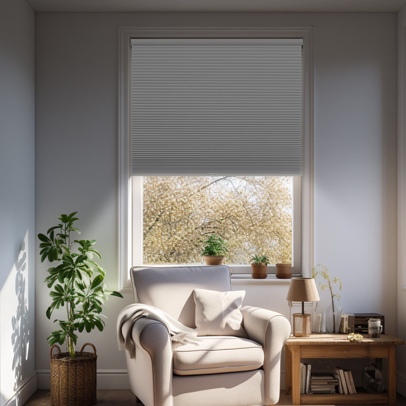 Changshade 25mm Cordless Home Decorators Shadow White Blackout Cellular Shade