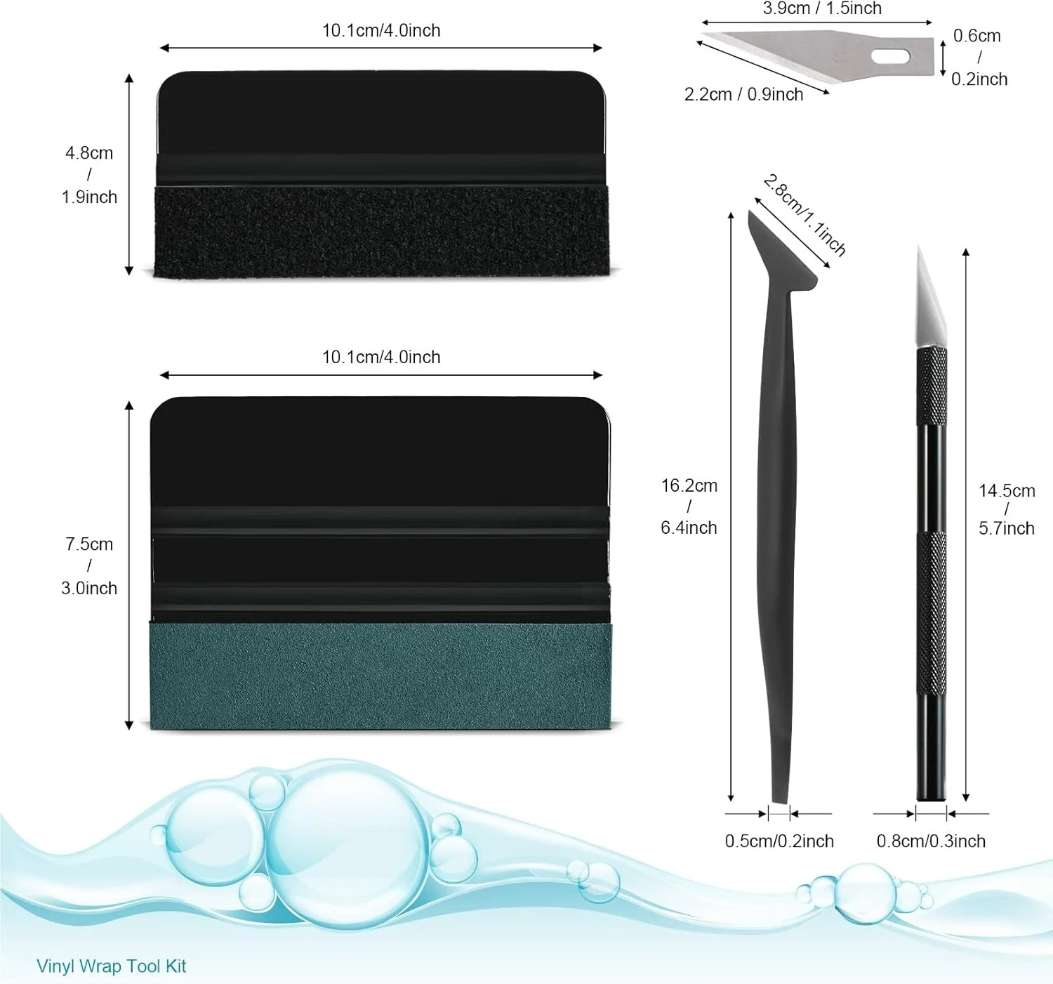 NEWISHTOOL Car Window Tint Installation Kit – Vinyl Wrap Tools With Felt Squeege