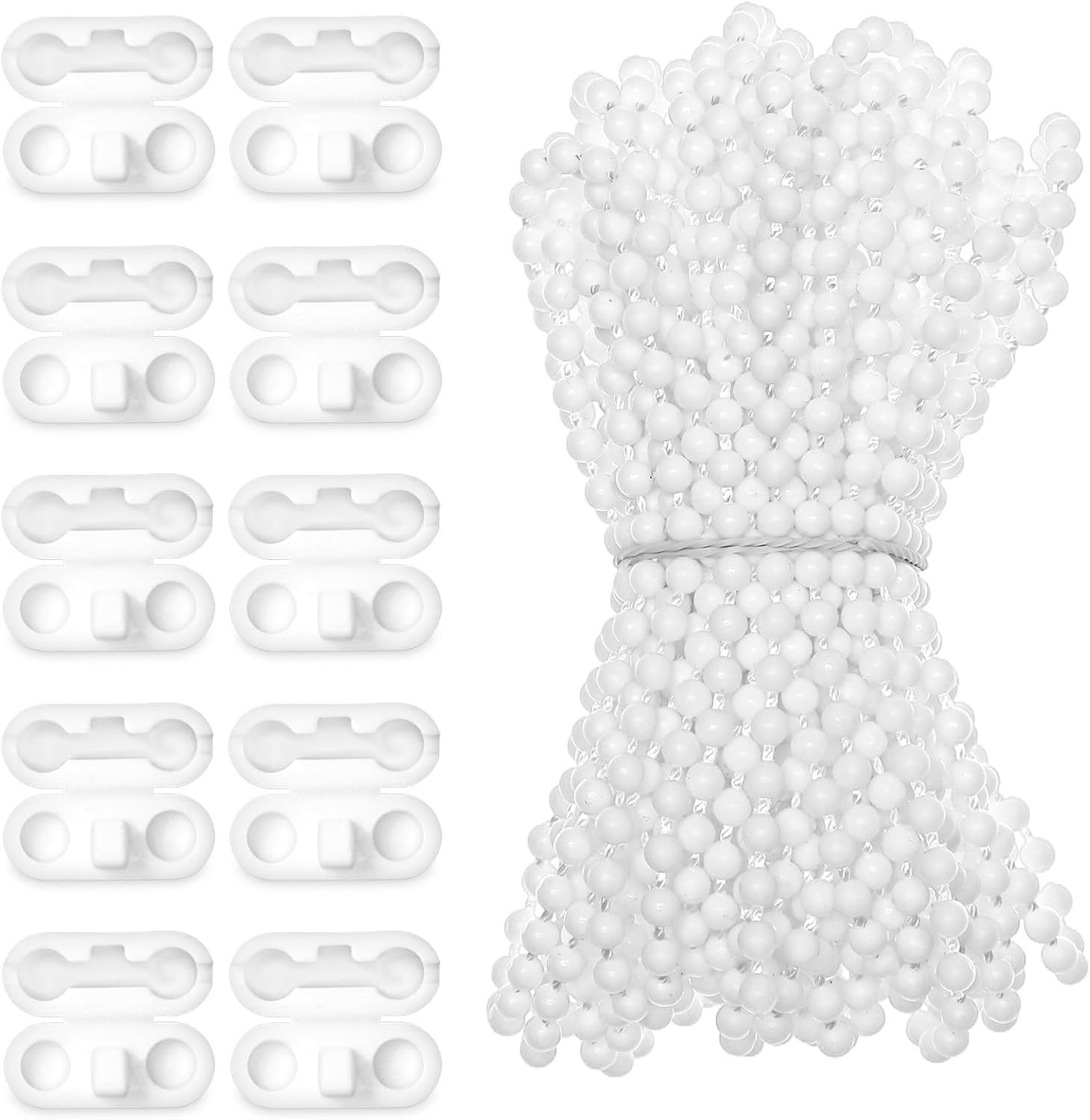 32.8 Feet 10M Roller Blind Bead Chain Cord with 10Pcs of Connectors for Roman…