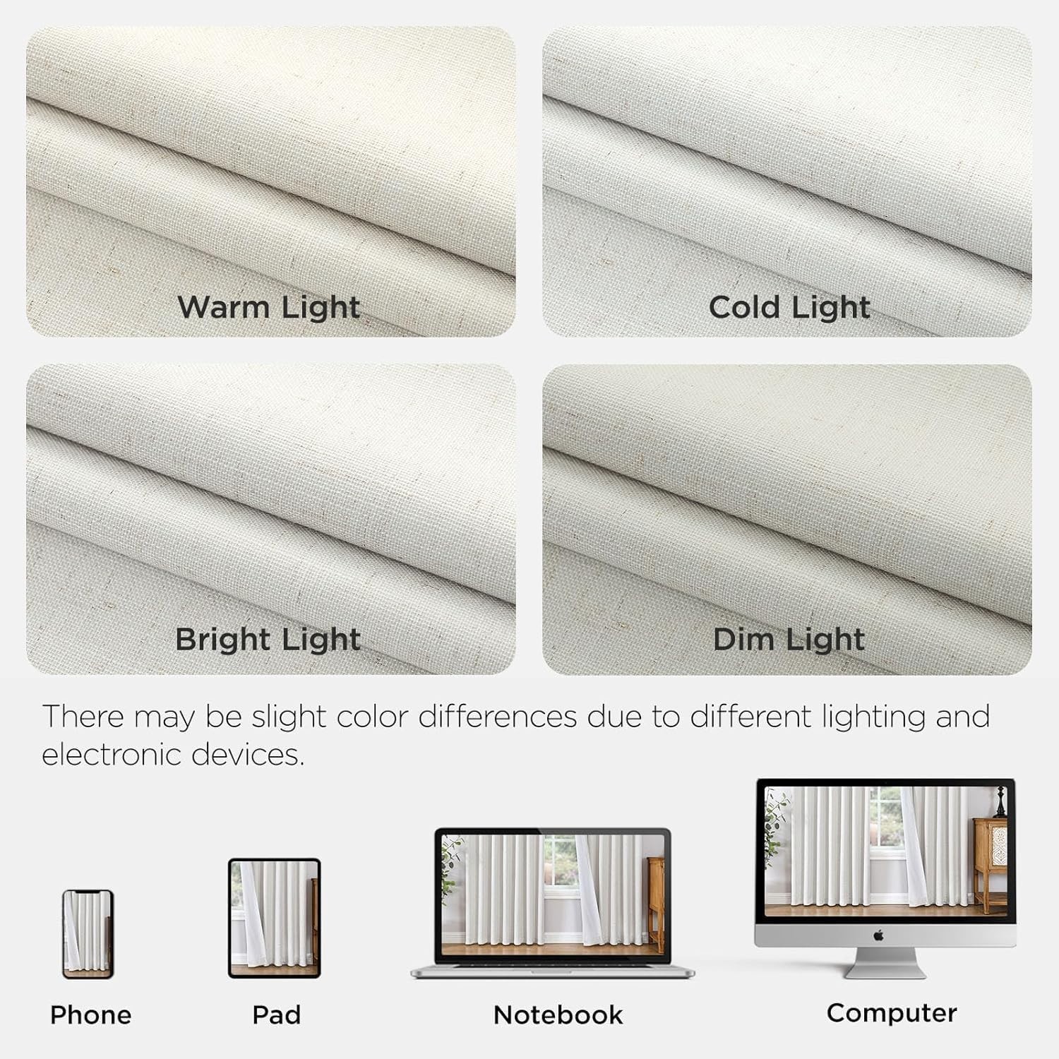 Stylish Pinch Pleat Blackout Curtains – 2 Panel Set, 40”W x 96”L, Ivory