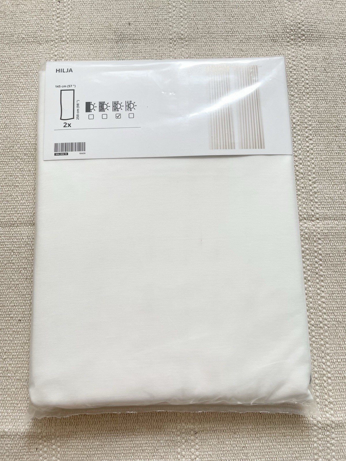 Ikea HILJA Curtains 2 Panels (1 pair) LONG 57″ x 98″ White – NEW