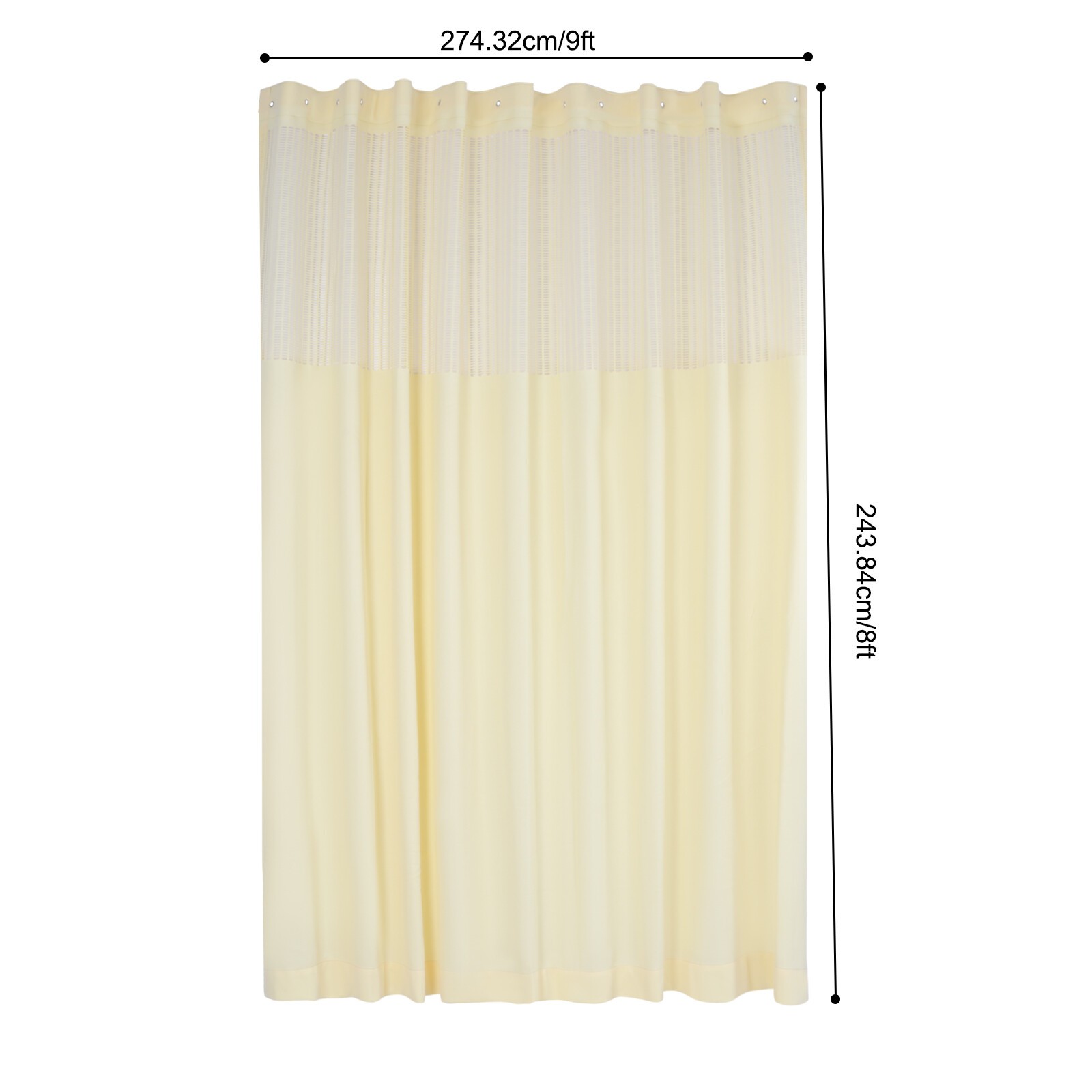 Room Divider Curtain Panel Privacy Screen Curtain Thermal Insulated W/ Mesh Top