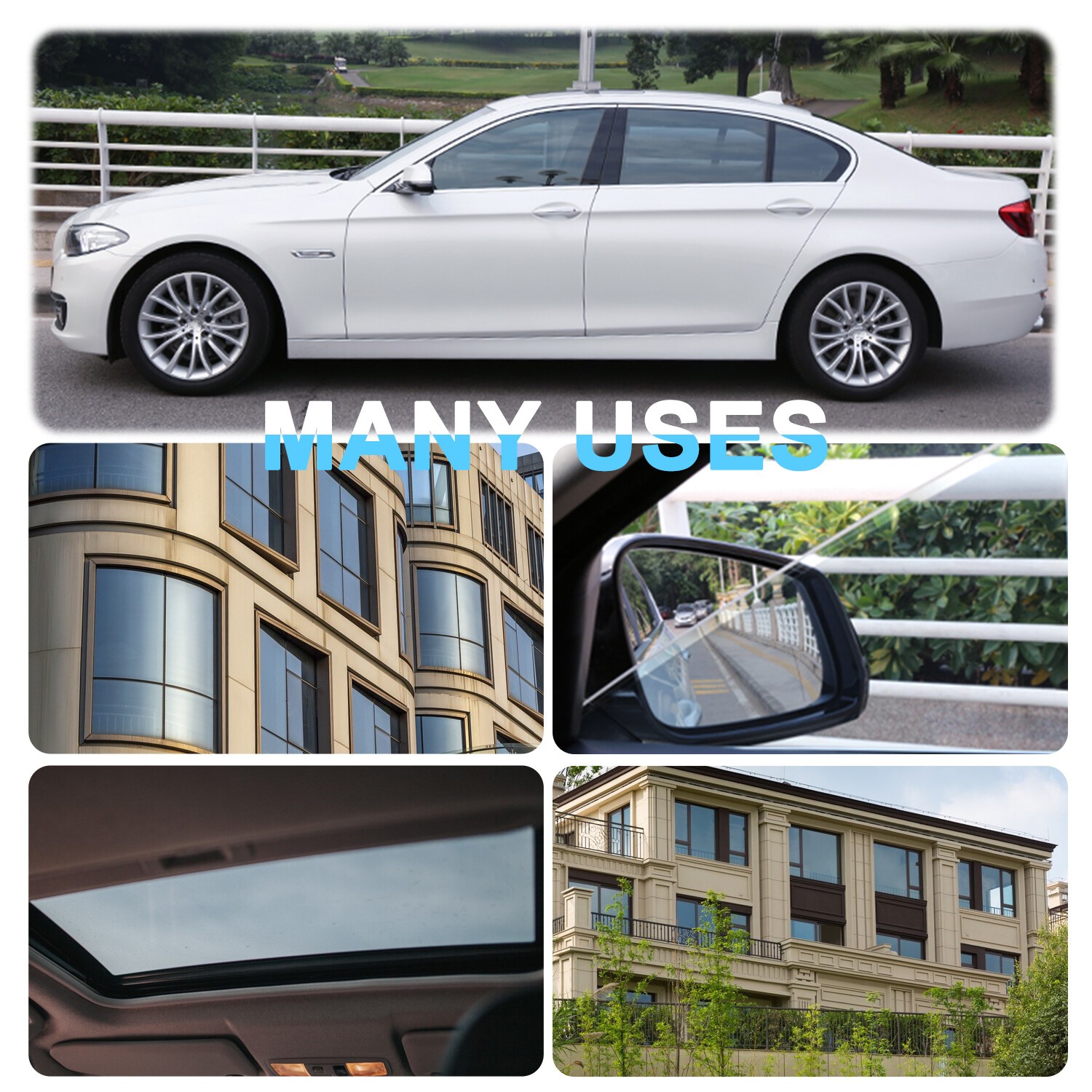 1% 5% 15% 25% 35%VLT Uncut Roll Window Tint Film Feet Car Home Office Glass 10Ft