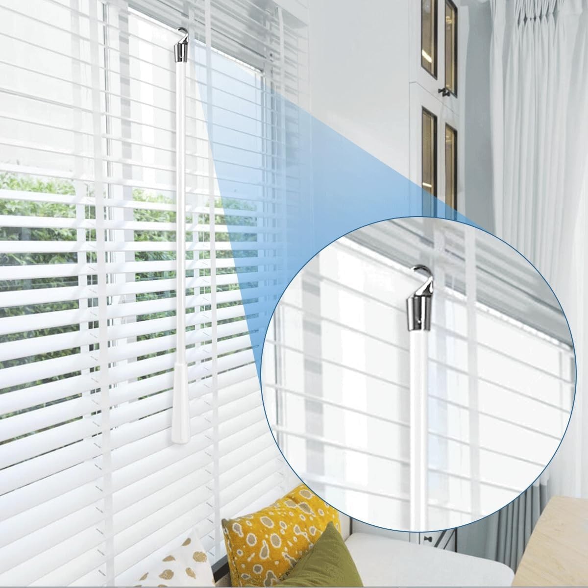 Sturdy 2-Pack 12 Inch Fiberglass Blind Wands for Effortless Window Adjustments