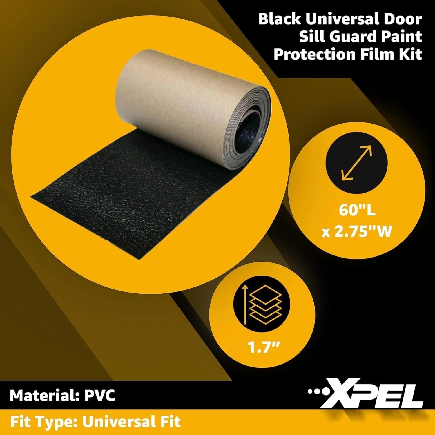 XPEL Black Universal Door Sill Guard Paint Protection Film Kit (60″ x 2.75″)