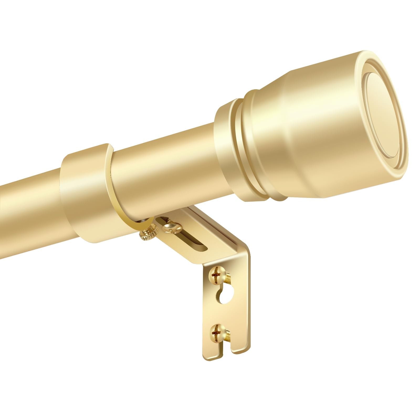 1 Pack 1 Diameter Gold Curtain Rod, 30-90, Fits 30-84 Window, Adjustable