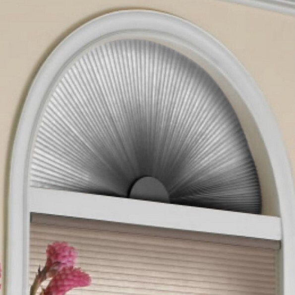 71″ W x 35 1/2″ H Arch Cellular Shade – White