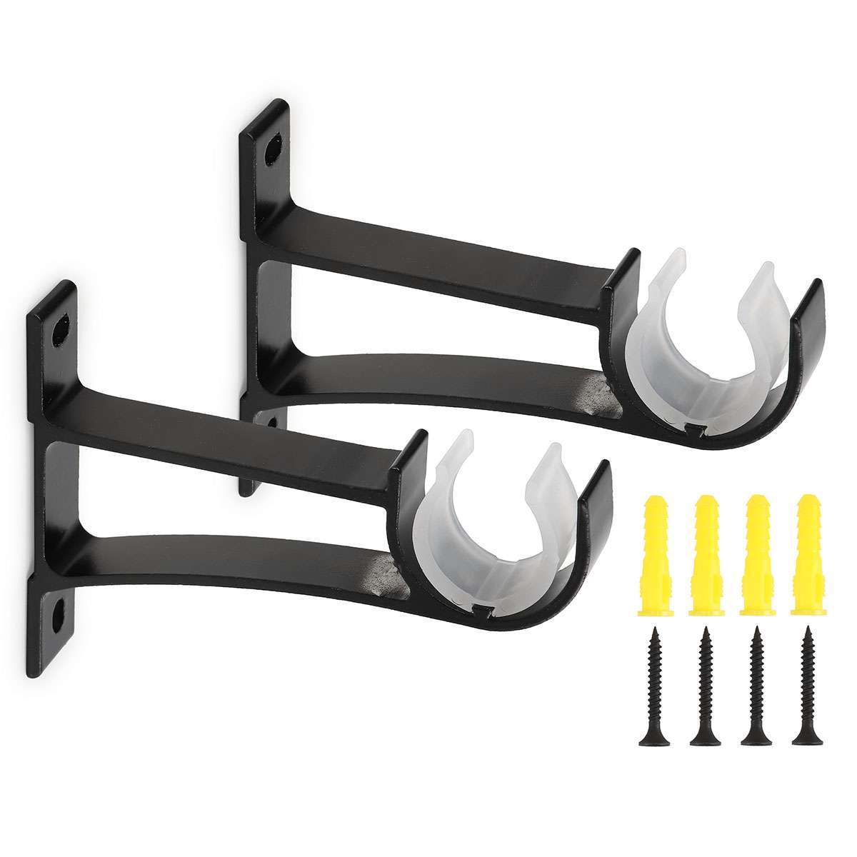 2/4/6PCS Curtain Rod Hooks Heavy Duty Curtain Rod Bracket Rod Support Hanger