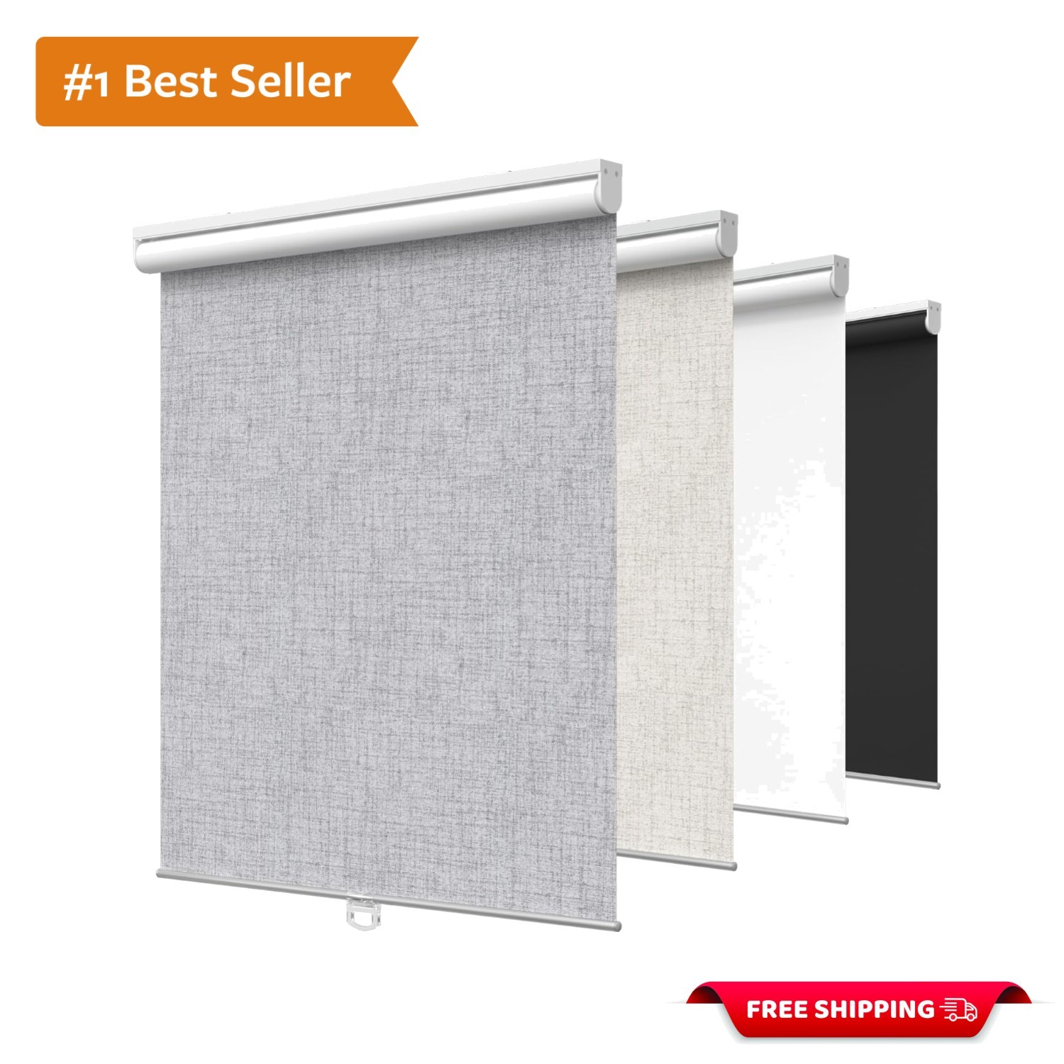 Safe & Stylish 100% Blackout Roller Shades with UV Protection, 10″ W X 72″ H