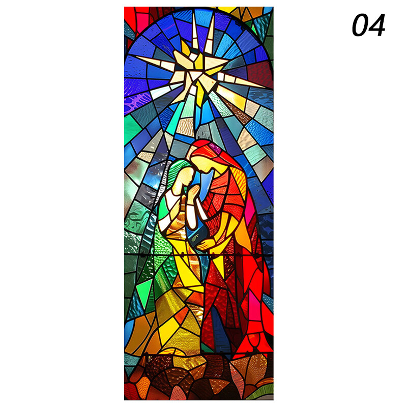Retro Stained Glass Window Film Privacy Self-Adhesive Window Sticker Frosted NEW