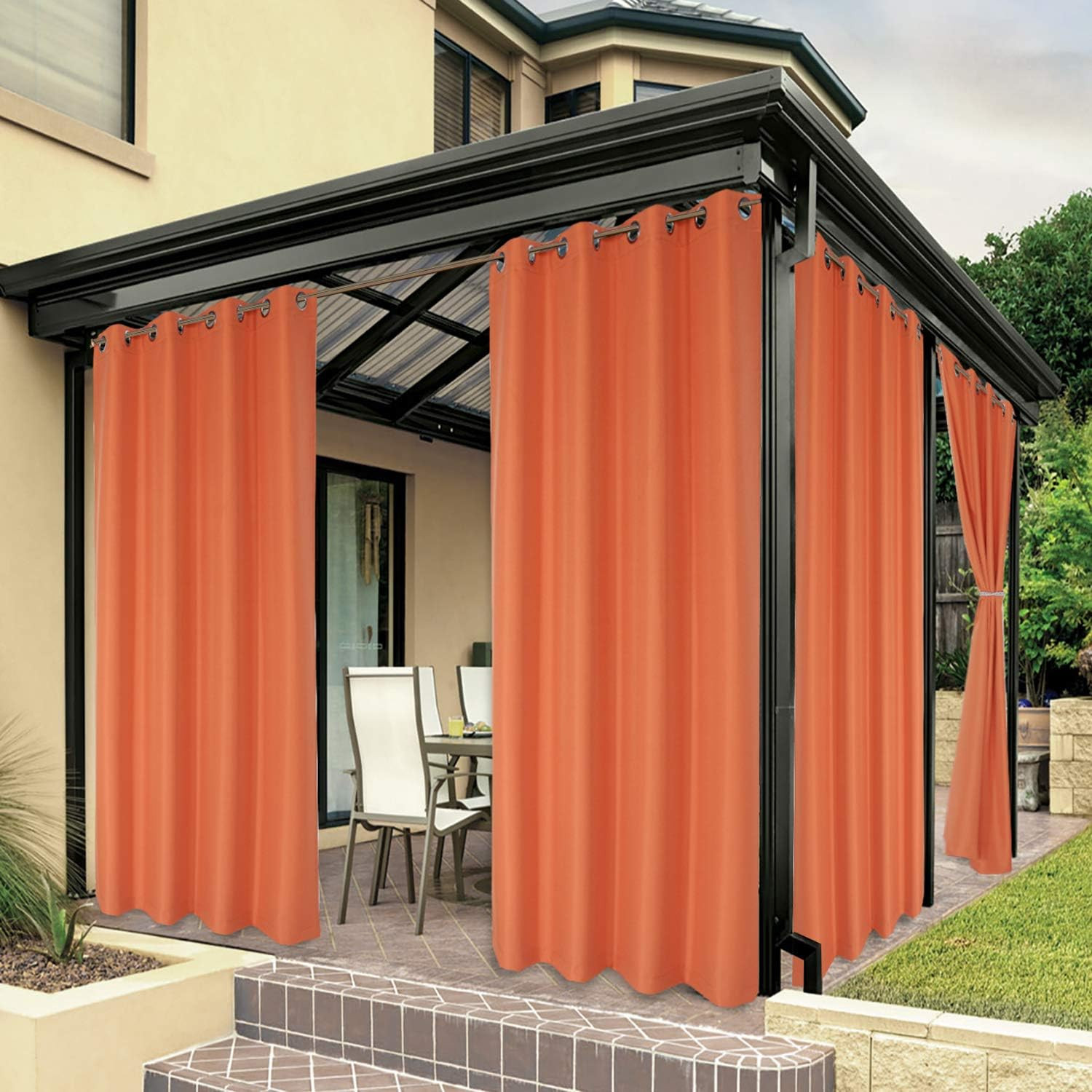 BONZER Outdoor Curtains for Patio Water Resistant Heavy Privacy Light Filtering