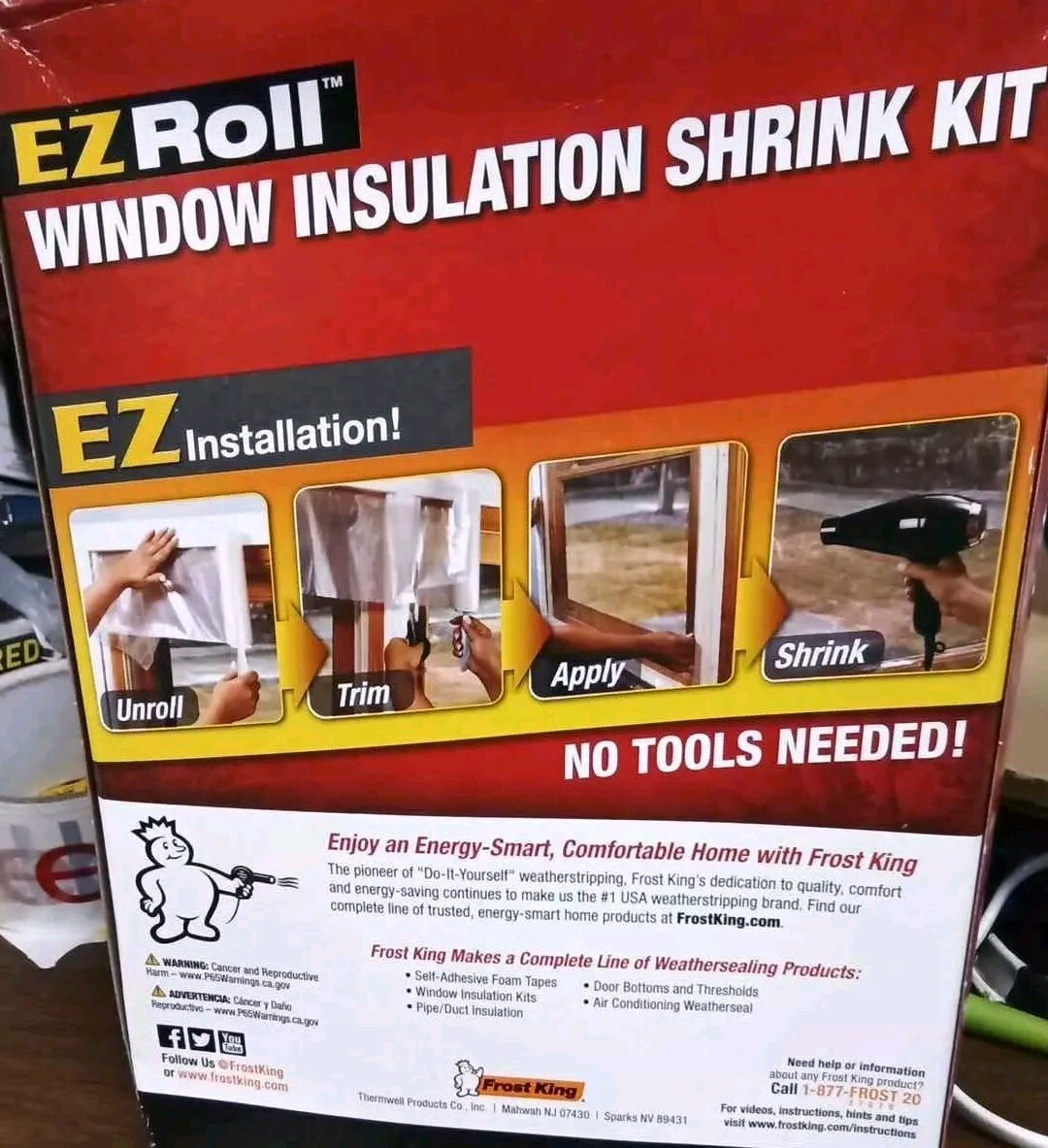 42 In. X 62 In. Premium Ez Roll Shrink Window Insulation Kit 3 pack