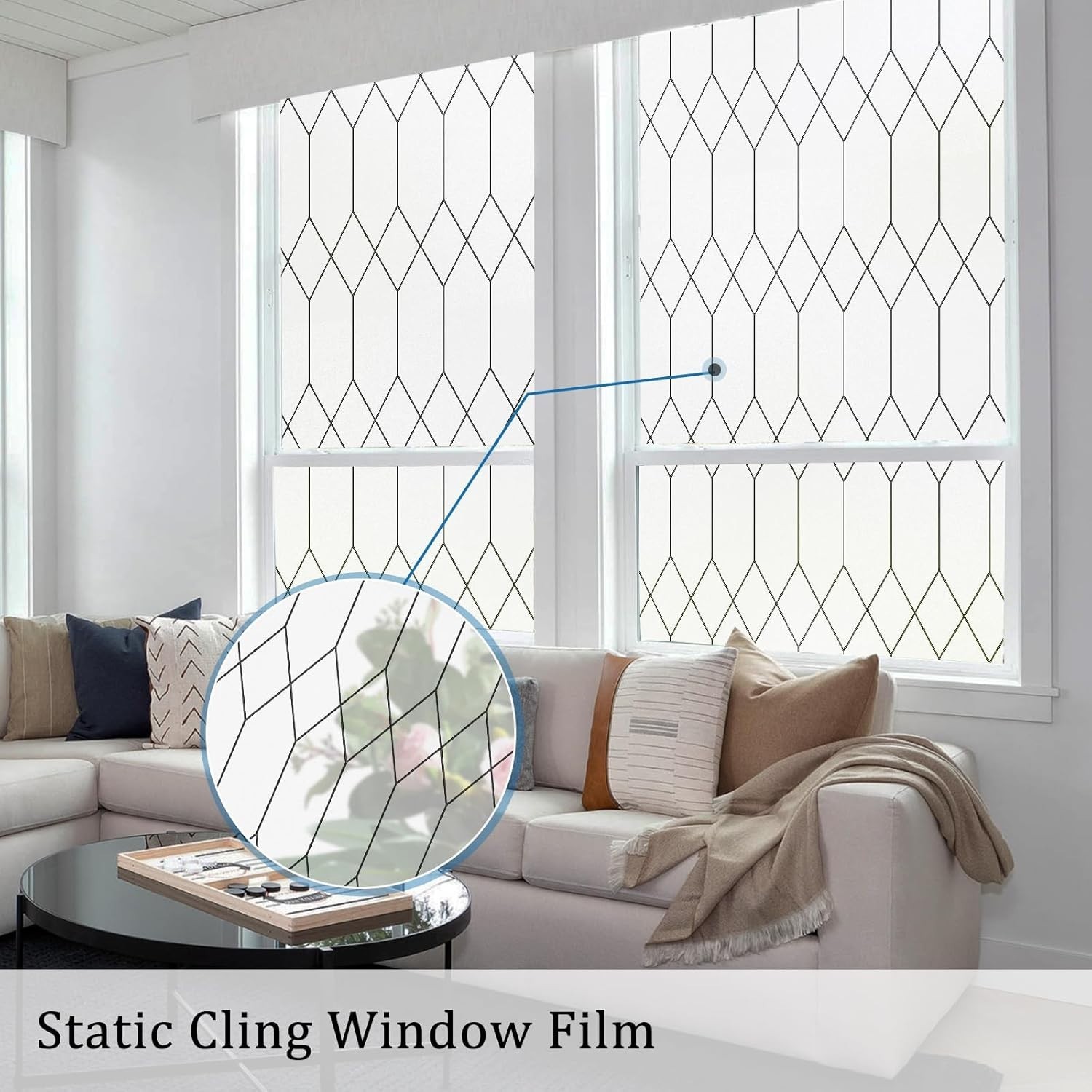 Moroccan Lattice Decorative Privacy Film – Static Cling, Heat Blocking Solution
