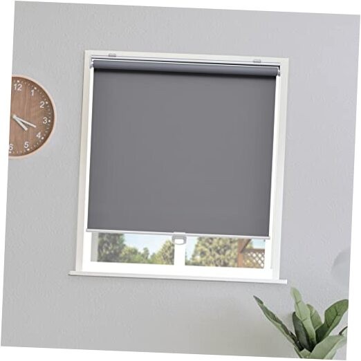 Blackout Roller Shades Blinds Cordless for Windows Pull Down 23″W x 72″H Grey