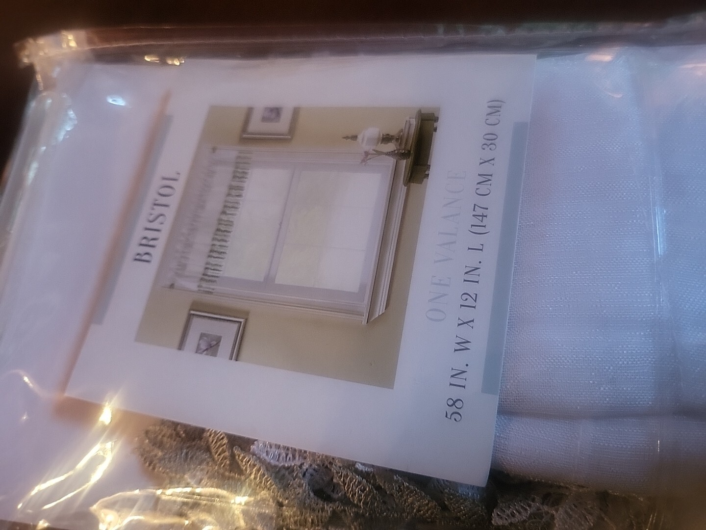 Jcpenny Bristol Macrame Tailored Valance 58in X 12in, White/green, Lot Of 2