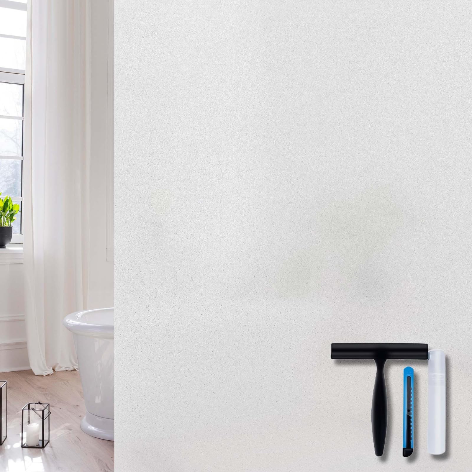 Frosted Glass Privacy Film, Static Cling, UV Block, 17.5×78.7 Inches, Home/Of…